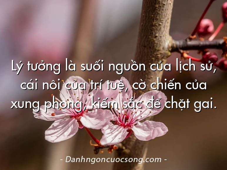 Lý tưởng là suối nguồn của lịch sử, cái nôi của trí tuệ, cờ chiến của xung phong, kiếm sắc để chặt gai.