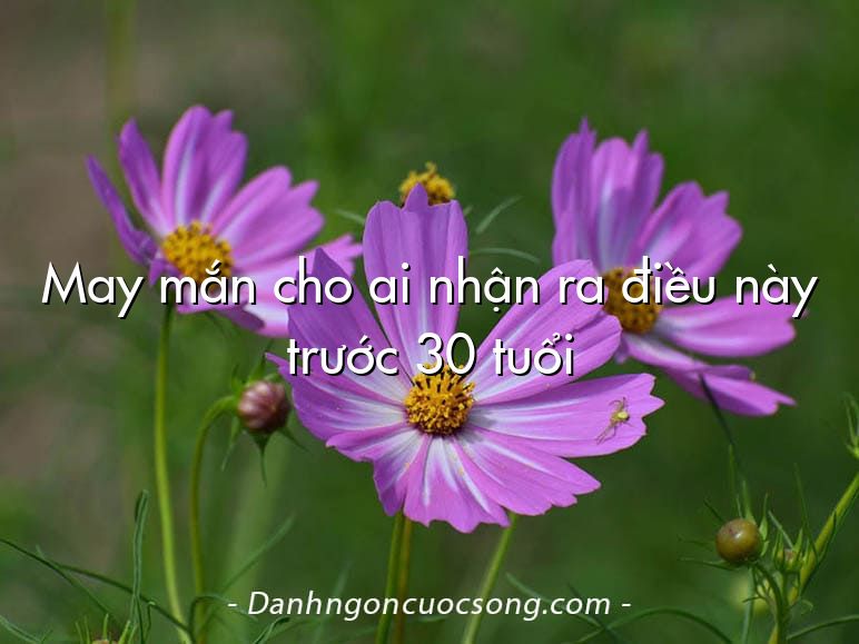 May mắn cho ai nhận ra điều này trước 30 tuổi