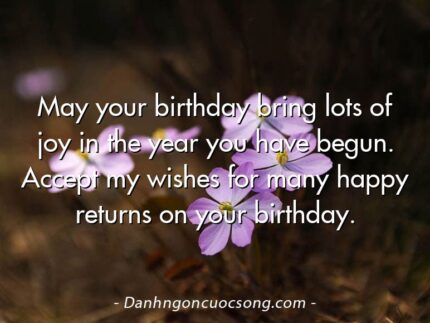 May your birthday bring lots of joy in the year you have begun. Accept my wishes for many happy returns on your birthday.