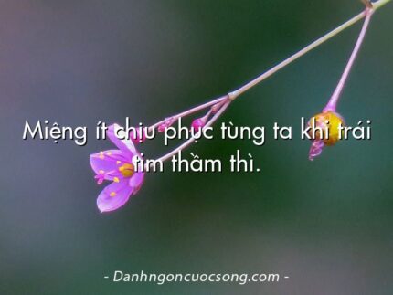 Miệng ít chịu phục tùng ta khi trái tim thầm thì.