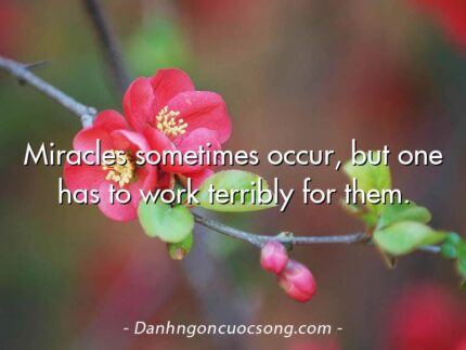 Miracles sometimes occur, but one has to work terribly for them.