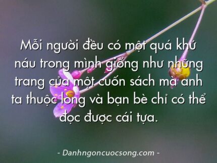 Mỗi người đều có một quá khứ náu trong mình giống như những trang của một cuốn sách mà anh ta thuộc lòng và bạn bè chỉ có thể đọc được cái tựa.