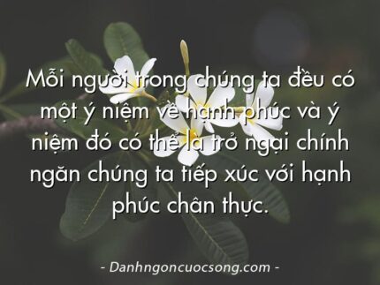 Mỗi người trong chúng ta đều có một ý niệm về hạnh phúc và ý niệm đó có thể là trở ngại chính ngăn chúng ta tiếp xúc với hạnh phúc chân thực.