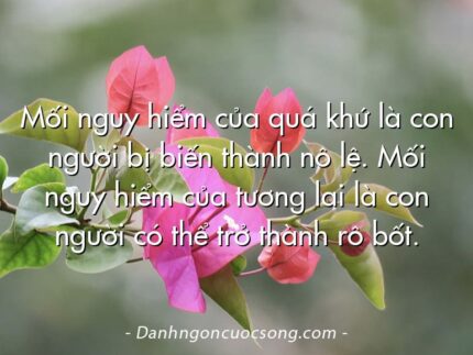 Mối nguy hiểm của quá khứ là con người bị biến thành nô lệ. Mối nguy hiểm của tương lai là con người có thể trở thành rô bốt.