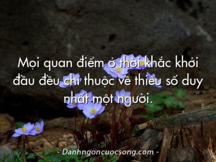 Mọi quan điểm ở thời khắc khởi đầu đều chỉ thuộc về thiểu số duy nhất một người.