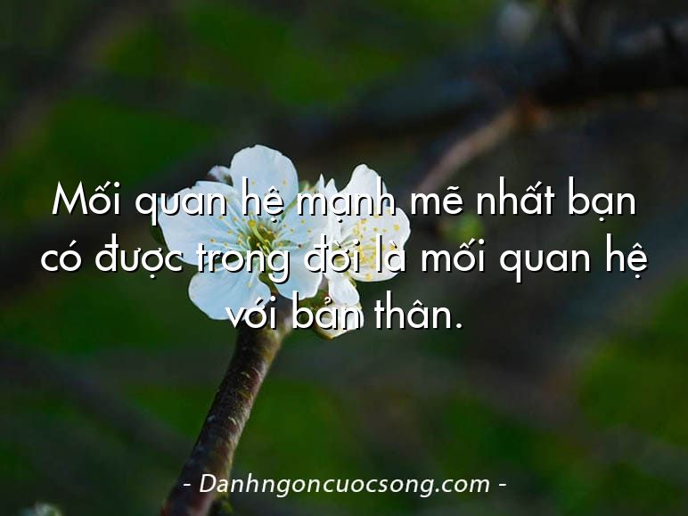 Mối quan hệ mạnh mẽ nhất bạn có được trong đời là mối quan hệ với bản thân.