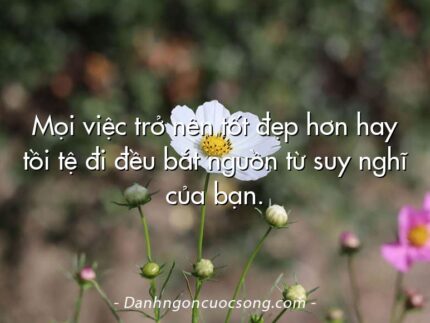 Mọi việc trở nên tốt đẹp hơn hay tồi tệ đi đều bắt nguồn từ suy nghĩ của bạn.