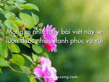 Mong ai nhìn thấy bài viết này sẽ luôn được nhiều hạnh phúc và vui vẻ.