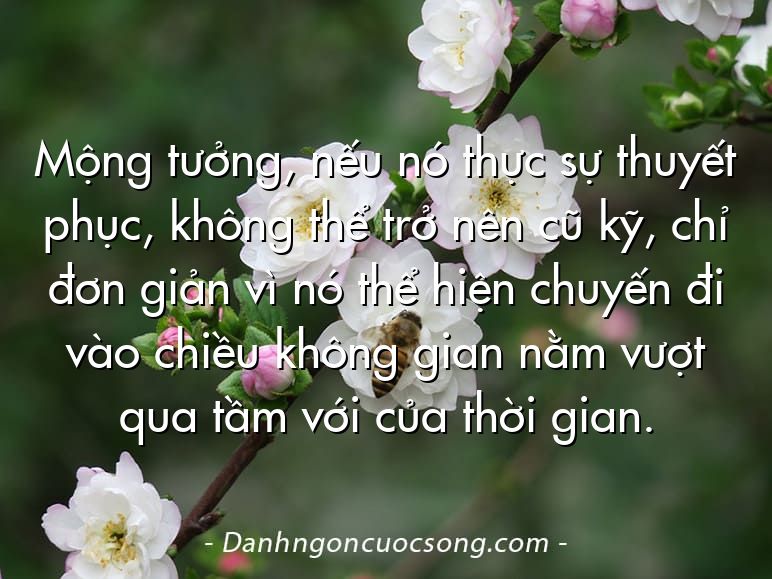 Mộng tưởng, nếu nó thực sự thuyết phục, không thể trở nên cũ kỹ, chỉ đơn giản vì nó thể hiện chuyến đi vào chiều không gian nằm vượt qua tầm với của thời gian.