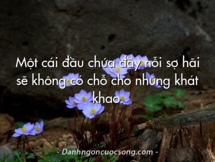 Một cái đầu chứa đầy nỗi sợ hãi sẽ không có chỗ cho những khát khao.