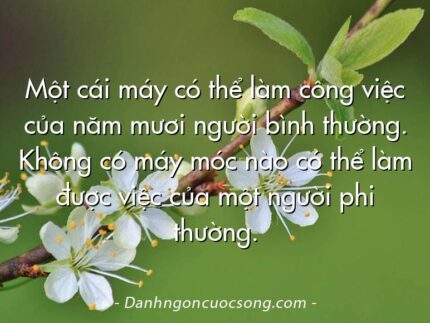 Một cái máy có thể làm công việc của năm mươi người bình thường. Không có máy móc nào có thể làm được việc của một người phi thường.