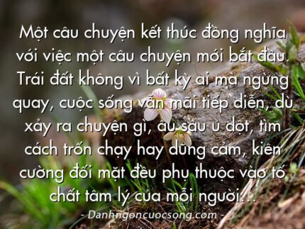 Một câu chuyện kết thúc đồng nghĩa với việc một câu chuyện mới bắt đầu. Trái đất không vì bất kỳ ai mà ngừng quay, cuộc sống vẫn mãi tiếp diễn, dù xảy ra chuyện gì, âu sầu ủ dột, tìm cách trốn chạy hay dũng cảm, kiên cường đối mặt đều phụ thuộc vào tố chất tâm lý của mỗi người…