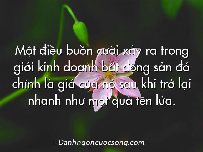 Một điều buồn cười xảy ra trong giới kinh doanh bất động sản đó chính là giá của nó sau khi trở lại nhanh như một quả tên lửa.