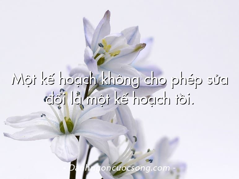 Một kế hoạch không cho phép sửa đổi là một kế hoạch tồi.