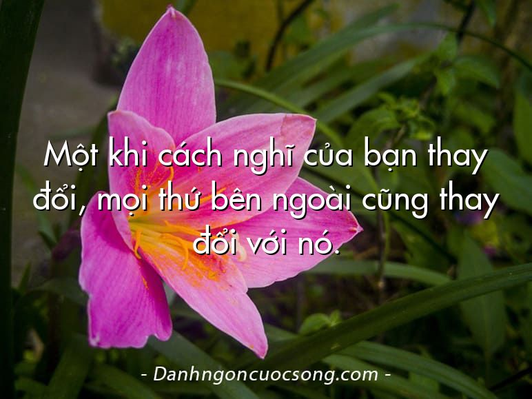 Một khi cách nghĩ của bạn thay đổi, mọi thứ bên ngoài cũng thay đổi với nó.