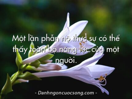 Một lần phẫn nộ thực sự có thể thấy toàn bộ năng lực của một người.