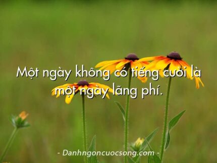 Một ngày không có tiếng cười là một ngày lãng phí.