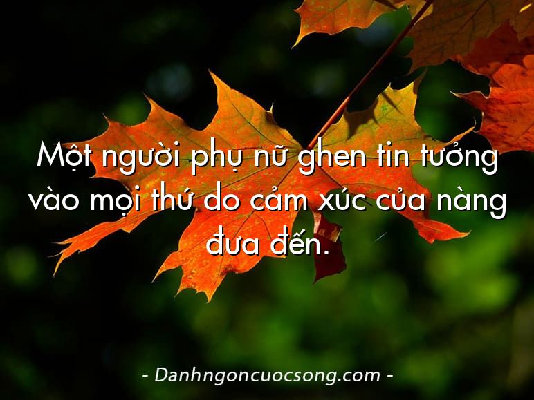 Một người phụ nữ ghen tin tưởng vào mọi thứ do cảm xúc của nàng đưa đến.