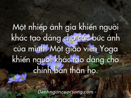 Một nhiếp ảnh gia khiến người khác tạo dáng cho các bức ảnh của mình. Một giáo viên Yoga khiến người khác tạo dáng cho chính bản thân họ.