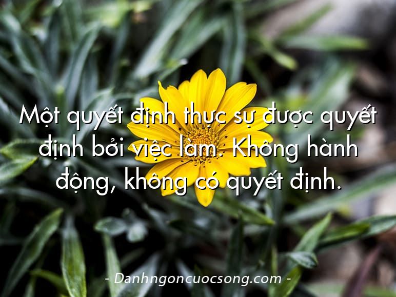 Một quyết định thực sự được quyết định bởi việc làm. Không hành động, không có quyết định.