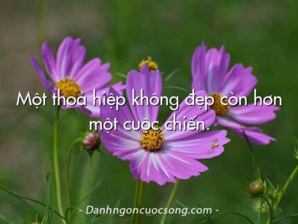 Một thoả hiệp không đẹp còn hơn một cuộc chiến.
