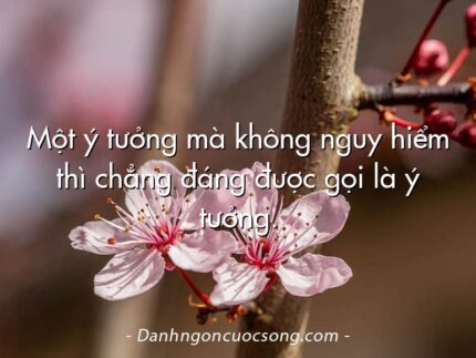 Một ý tưởng mà không nguy hiểm thì chẳng đáng được gọi là ý tưởng.