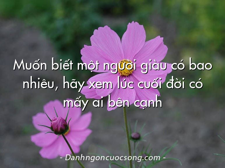 Muốn biết một người giàu có bao nhiêu, hãy xem lúc cuối đời có mấy ai bên cạnh