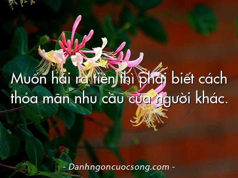 Muốn hái ra tiền thì phải biết cách thỏa mãn nhu cầu của người khác.