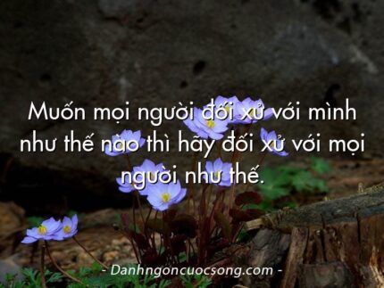 Muốn mọi người đối xử với mình như thế nào thì hãy đối xử với mọi người như thế.