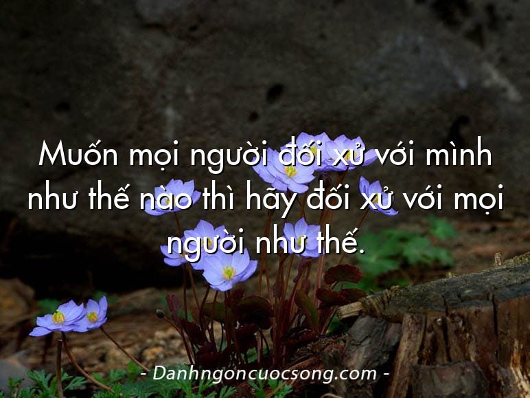 Muốn mọi người đối xử với mình như thế nào thì hãy đối xử với mọi người như thế.