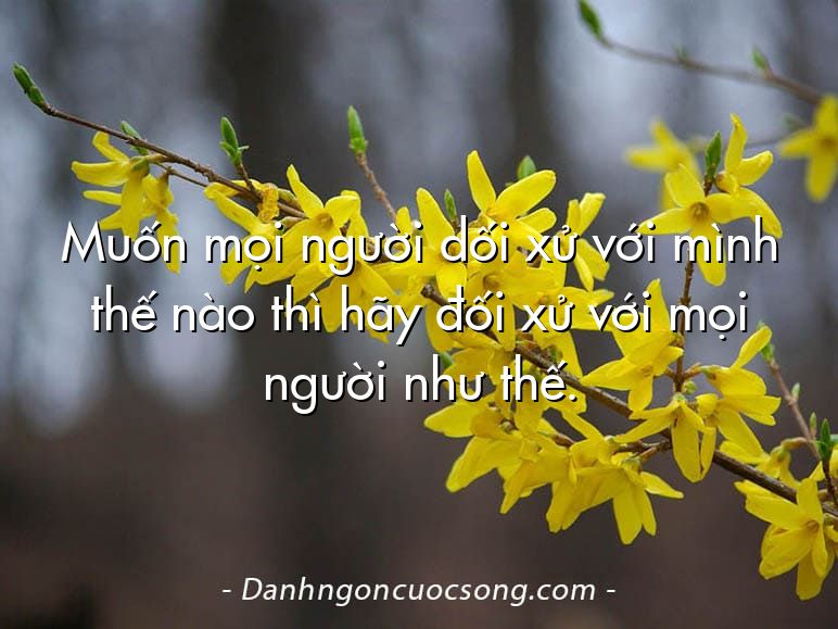 Muốn mọi người dối xử với mình thế nào thì hãy đối xử với mọi người như thế.
