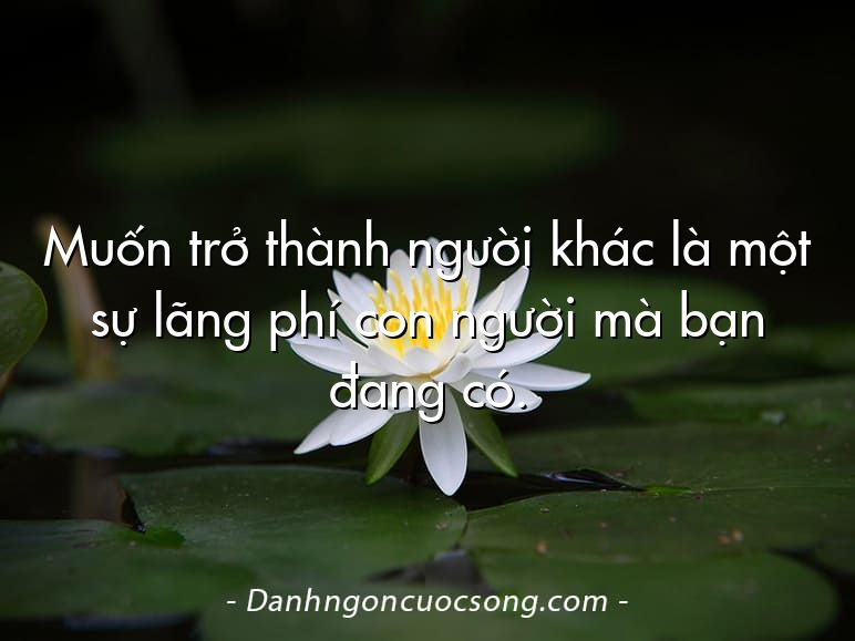 Muốn trở thành người khác là một sự lãng phí con người mà bạn đang có.