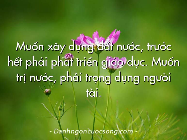 Muốn xây dựng đất nước, trước hết phải phát triển giáo dục. Muốn trị nước, phải trọng dụng người tài.