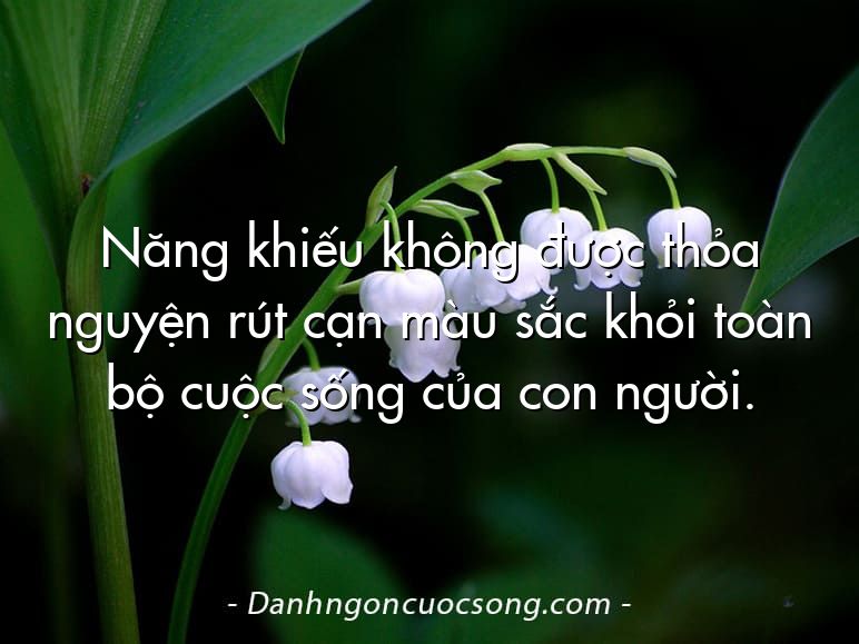 Năng khiếu không được thỏa nguyện rút cạn màu sắc khỏi toàn bộ cuộc sống của con người.