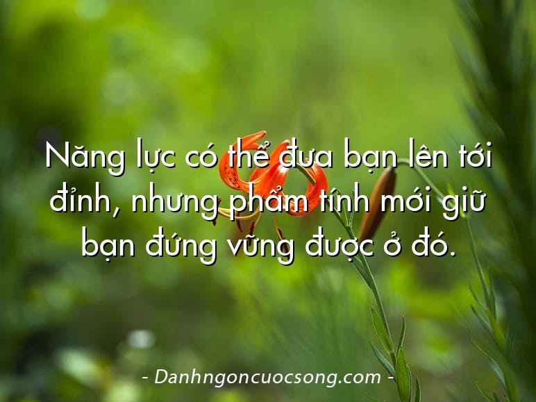 Năng lực có thể đưa bạn lên tới đỉnh, nhưng phẩm tính mới giữ bạn đứng vững được ở đó.