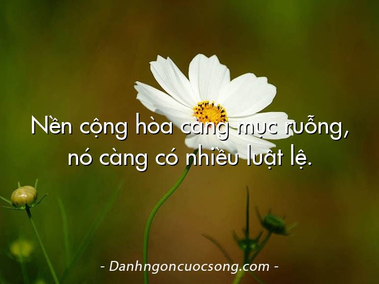Nền cộng hòa càng mục ruỗng, nó càng có nhiều luật lệ.