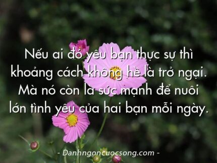 Nếu ai đó yêu bạn thực sự thì khoảng cách không hề là trở ngại. Mà nó còn là sức mạnh để nuôi lớn tình yêu của hai bạn mỗi ngày.