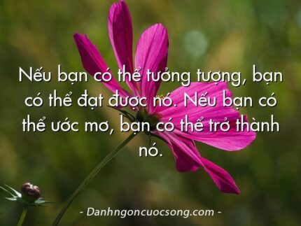 Nếu bạn có thể tưởng tượng, bạn có thể đạt được nó. Nếu bạn có thể ước mơ, bạn có thể trở thành nó.