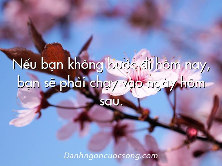 Nếu bạn không bước đi hôm nay, bạn sẽ phải chạy vào ngày hôm sau.