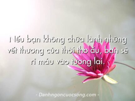 Nếu bạn không chữa lành những vết thương của thời thơ ấu, bạn sẽ rỉ máu vào tương lai.