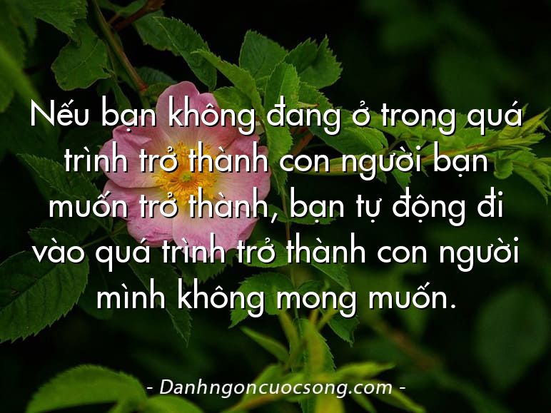 Nếu bạn không đang ở trong quá trình trở thành con người bạn muốn trở thành, bạn tự động đi vào quá trình trở thành con người mình không mong muốn.