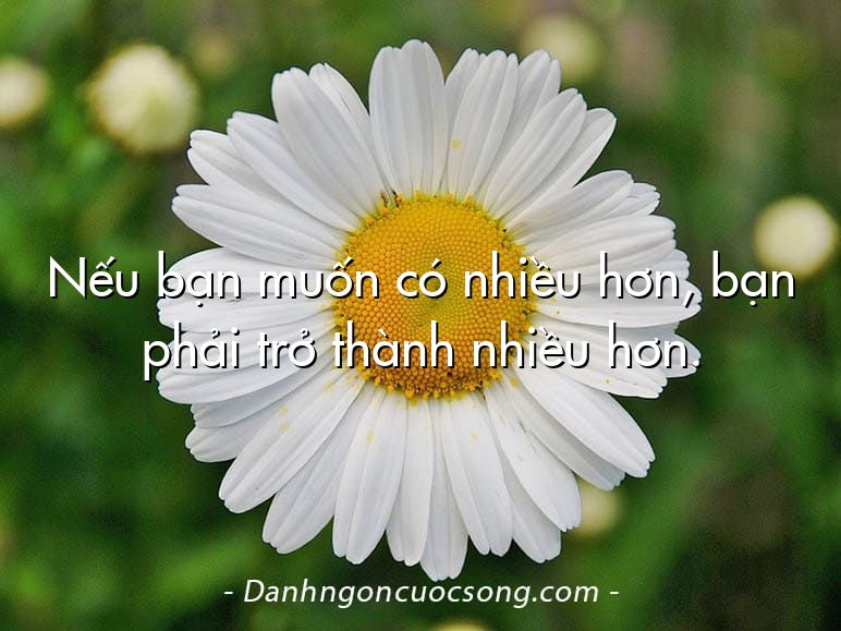Nếu bạn muốn có nhiều hơn, bạn phải trở thành nhiều hơn.
