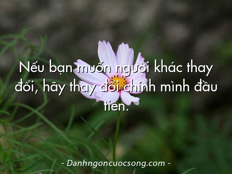Nếu bạn muốn người khác thay đổi, hãy thay đổi chính mình đầu tiên.