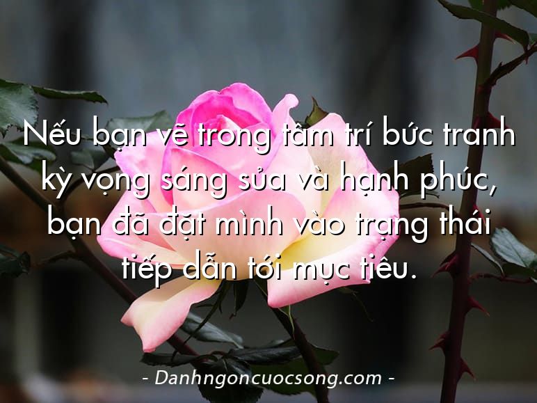 Nếu bạn vẽ trong tâm trí bức tranh kỳ vọng sáng sủa và hạnh phúc, bạn đã đặt mình vào trạng thái tiếp dẫn tới mục tiêu.