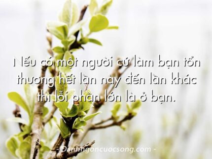 Nếu có một người cứ làm bạn tổn thương hết lần này đến lần khác thì lỗi phần lớn là ở bạn.