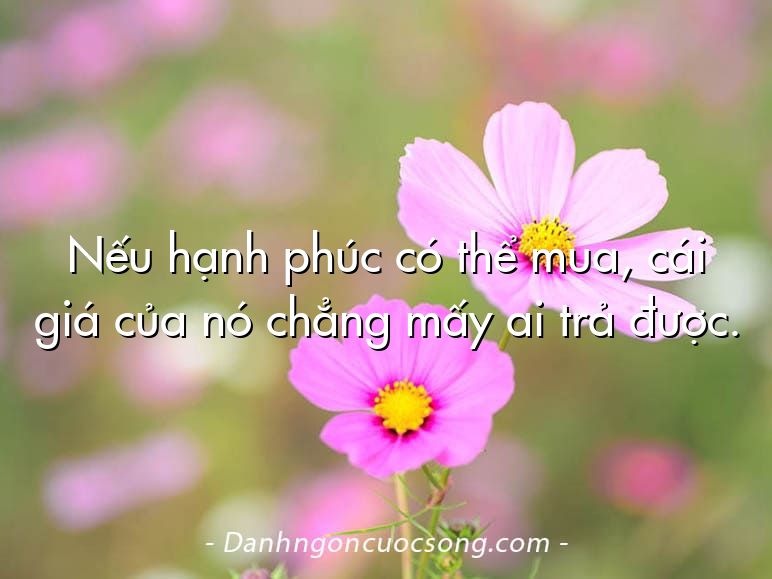 Nếu hạnh phúc có thể mua, cái giá của nó chẳng mấy ai trả được.