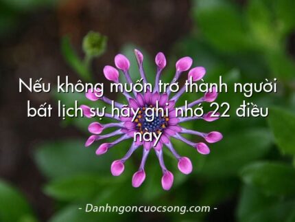Nếu không muốn trở thành người bất lịch sự hãy ghi nhớ 22 điều này