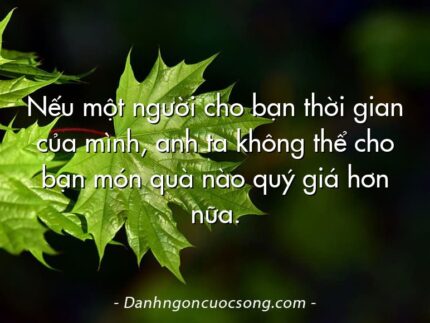 Nếu một người cho bạn thời gian của mình, anh ta không thể cho bạn món quà nào quý giá hơn nữa.