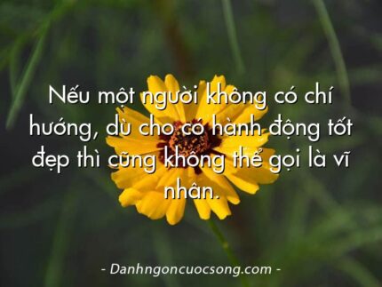 Nếu một người không có chí hướng, dù cho có hành động tốt đẹp thì cũng không thể gọi là vĩ nhân.