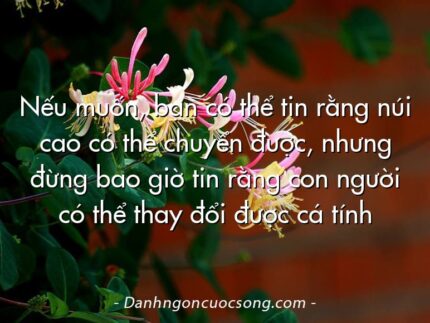 Nếu muốn, bạn có thể tin rằng núi cao có thể chuyển được, nhưng đừng bao giờ tin rằng con người có thể thay đổi được cá tính